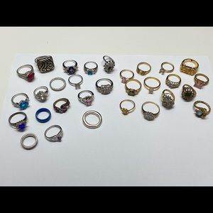 Vintage to Modern Costume Fashion Ring Lot